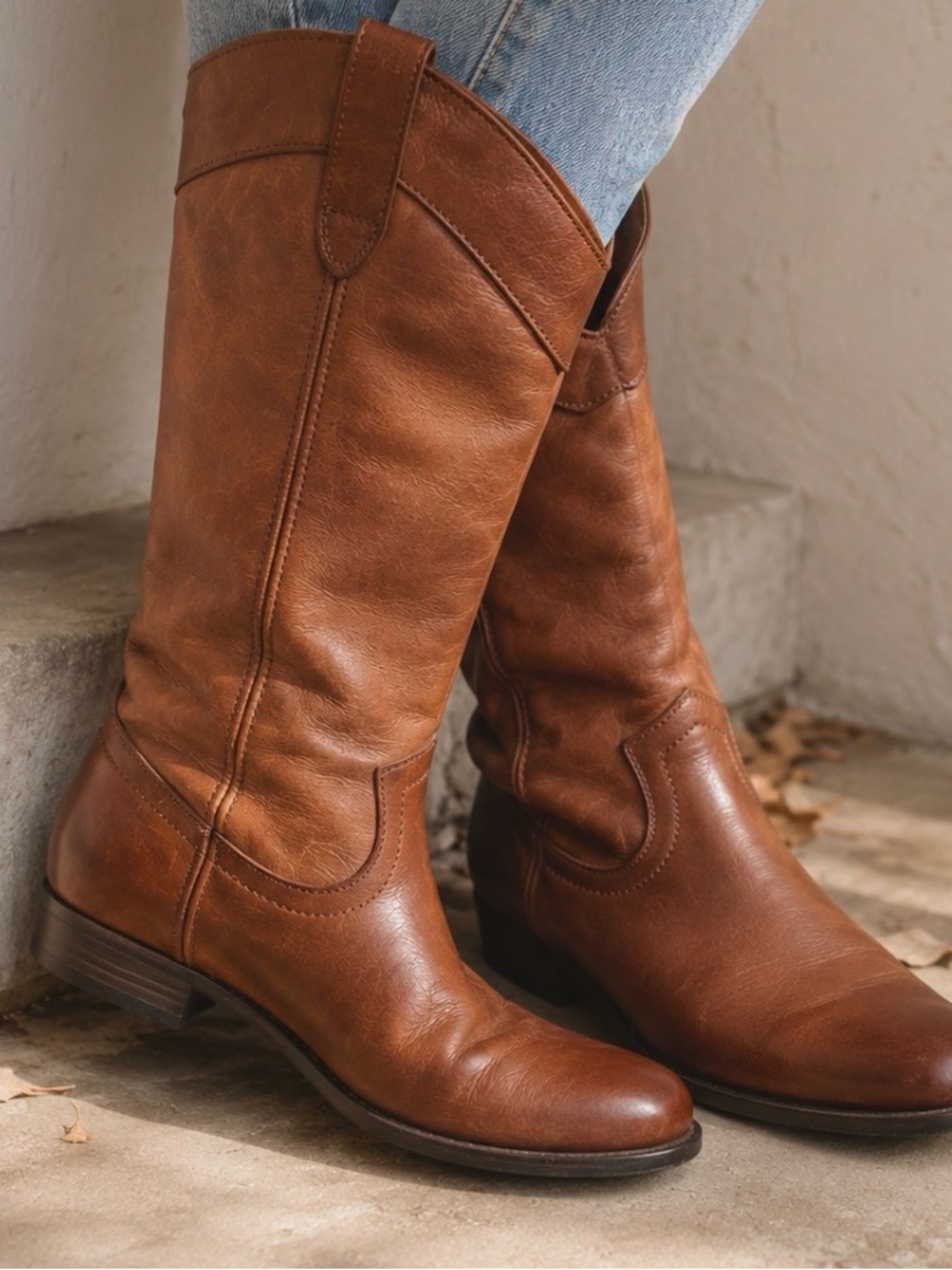Frye Free People boots brown pull-on western, riding, Billy, Melissa 6.5
